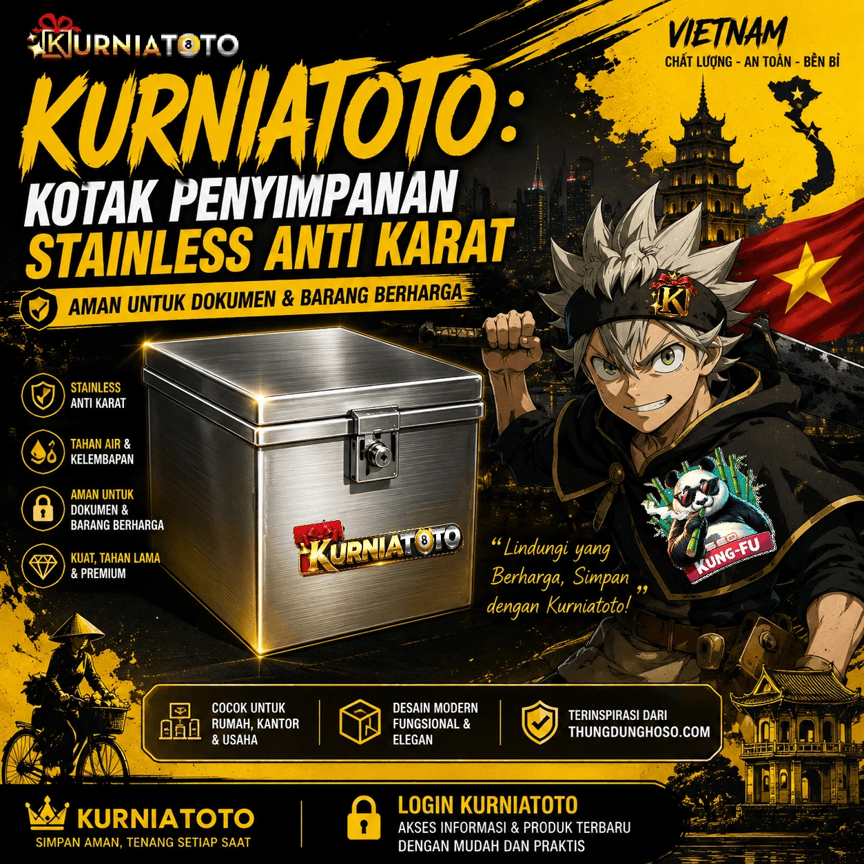 Kurniatoto: Kotak Penyimpanan Stainless Anti Karat – Aman untuk Dokumen & Barang Berharga
